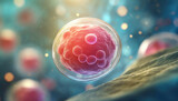 Fototapeta Dmuchawce - 3d rendering of cell or Embryonic stem cell microscope background.