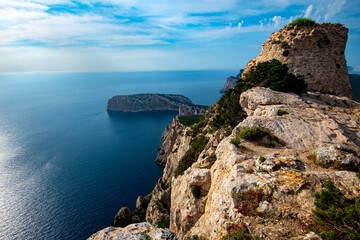 Wall Mural - Torre Penya Trek in Natural Park of Porto Conte - Sardinia - Italy