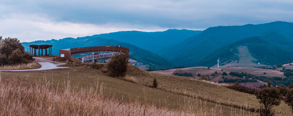 Canvas Print - Panoramic view at Beskidy Mountains