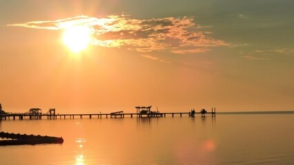 Wall Mural - sun over the dock