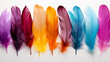 Vibrant carnival feathers in a spectrum of colors isolated on a transparent background. AI generative