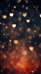 Heart shaped bokeh effect, abstract background
