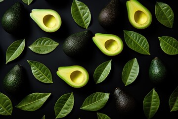Canvas Print - Avocado arranged creatively on white background representing a food concept