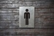 Vintage cement wall background with male restroom sign for design purposes