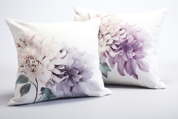 Poster - Two fashionable cushions against a white backdrop