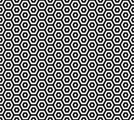 Poster - Seamless black and white pattern - honeycombs for background decoration.