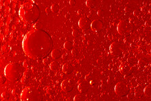 Water Bubble Texture On Red Background