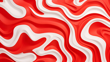 Wall Mural - red abstract wavy background | generative AI