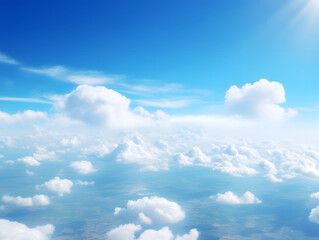 Wall Mural - Cloudy blue sky abstract background, blue sky background with tiny clouds