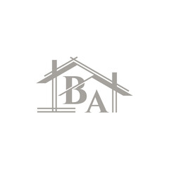 BA logo with a home form element which means a real estate company