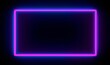 © Picture Perfect - Square rectangle picture frame with two tone neon color motion graphic on isolated black background. Blue and pink light moveing for overlay element. 3D illustration rendering. copy space,GenerativeAI