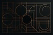 © Picture Perfect - Gold geometric line pattern. Abstract circle square shapes, luxury art deco background, minimal poster print.  art, Generative AI