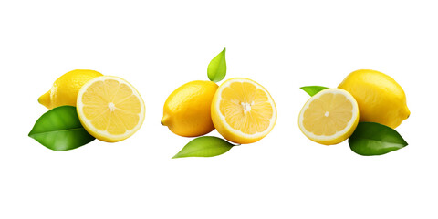 Wall Mural - Lemon isolated on white background