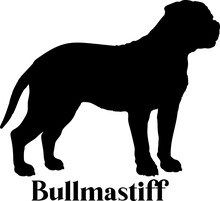Bullmastiff. Dog Silhouette Dog Breeds Logo Dog Monogram Logo Dog Face Vector
