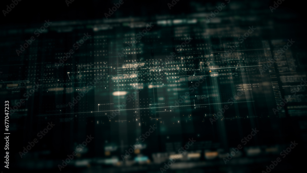 Matrix Visualization In Ui Immersive data matrix simulation UI with cutting-edge digital ...