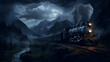 © Dream Clicks - steam train in the night, spooky environment