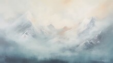 Highly Similar Abstract Mountain Painting With Few Colors, Copy Space, 16:9