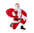 © New Africa - Man in Santa Claus costume with bag posing on white background