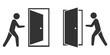 Exit door sign icon. Doorway icon vector ilustration.