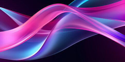 Wall Mural - an abstract pink and purple light loop, in the style of light turquoise, neon