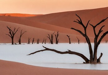 Wall Mural - Desert Drift: Namibia's Deadvlei in Morning Hues.