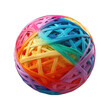 Colorful Yarn Ball Isolated on Transparent or White Background, PNG