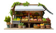 © Fox_Dsign - stand de vendeur de fruits et légumes sur un marché - fond transparent