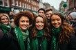© Marcela Ruty Romero - Female friends celebrating together St Patrick Day at street.