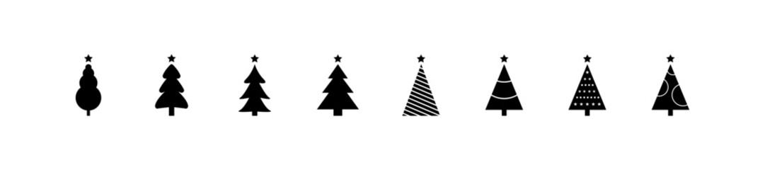 Christmas tree, spruce, pine icon vector image.