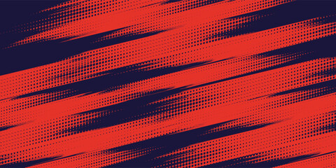 halftone dots red and blue color pattern gradient grunge texture background. dot pop art comic sport