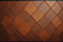 Rustic And Distressed Brown Leather Texture Background With Decorative Patches And Stitching