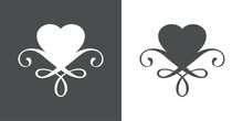 Logo Del Día De San Valentín. Silueta De Corazón Con Raya De Decoración De Caligrafía Para Su Uso En Felicitaciones Y Tarjetas