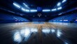 © Ilja - The title for this image could be eerie solitude empty basketball court in a dimly lit arena