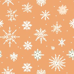 Wall Mural - Festive Snowflake Wrapping Paper Seamless Tileable Pattern Design.