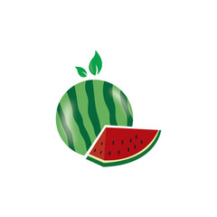 Wall Mural - watermelon fruit logo icon design vector illustration