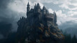 Amazing castle with a dark epic vibe - Dark scary hogwarts castle with a magical dracula tower - Rocky dangerous castle in romania with epic walls - Amazing arcitecture in insane landscape church look