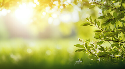 spring green background with twig framing 