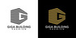 Letter G logo design template. Golden real estate building with letter G. Golden G logo isolated on black background. Logo design of investment, company, business, G, Financial.