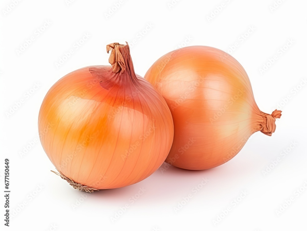 A bunch of onions isolated on a white background