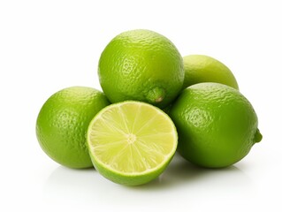 Bunch of limes isolated on A white background