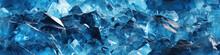 Seamless Pattern With Cracked Texture Of Blue Ice In Winter On Frozen Background With Cracks