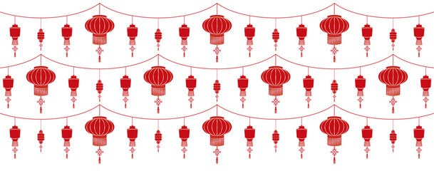 Wall Mural - illustration vector of chinese new year lanterns