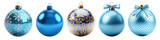 Fototapeta  - Blue Christmas Balls Realistic 3D Style Set