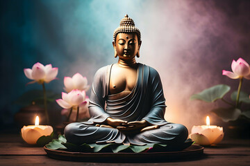 buddha statue in lotus position