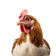 Wall Mural - Portrait of a chicken isolated on transparent background