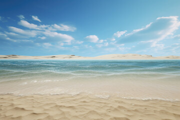 Wall Mural - Beautiful sandy beach with blue sky background