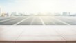 empty table white top with blur background of runway airport, Advertisement, Print media, Illustration, Banner, for website, copy space, for word, template, presentation