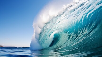 The exhilarating moment of a breaking wave is preserved in a shot