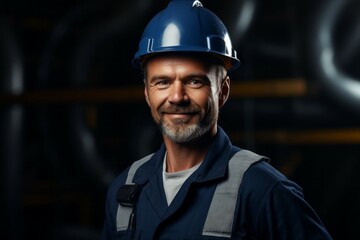 Canvas Print - Professional electrical engineer. Portrait with selective focus and copy space