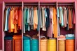 © Ilja - Vibrant and fashionable clothing collection displayed on colorful clothing rack in a stylish closet